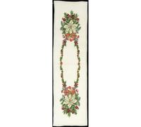 Blanc Poinsettia chemin de table kit de point de croix
