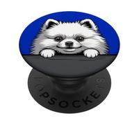 Blanc Poméranie drôle Peeking Pocket Amoureux des Chiens PopSockets PopGrip Adhésif