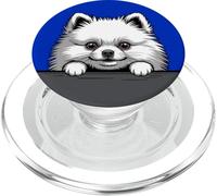 Blanc Poméranie drôle Peeking Pocket Amoureux des Chiens PopSockets PopGrip pour MagSafe