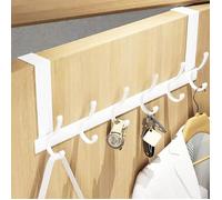 Blanc Porte manteau pour porte avec 6 Crochets, Accroche-porte, Porte Serviette Porte Blanc Mat, Crochet Porte, Porte Manteau Porte