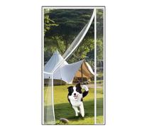 Blanc Porte moustiquaire magnétique, 130x215cm, moustiquaire moustiques insectes Montage adhésif facile sans perçage, idéal pour porte balcon Porte patio porte patio