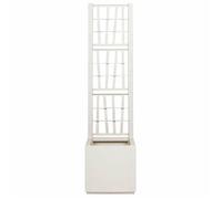 （Blanc）Pots & cache-pots - Bac à fleurs - avec treillis - Blanc 36x36x140 cm PP - pour balcon bnm947649