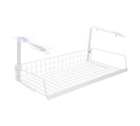Blanc Rack sous Bureau en Fer de Gestion des Câbles | Rangement Discret sous Table, Surface Lisse, Gain de Place, Ne Se Décolore Pas Facilement