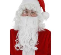 Blanc Santa Barbe de Luxe Bouclé Homme Noël Accessoire Déguisement