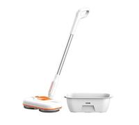 Blanc Serpillière électrique sans fil multifonction, balai serpillière automatique rechargeable avec bac de nettoyage, portable