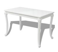 （Blanc）Table à manger 4 places - 116x66x76 cm blanc brillant SOLDES70045
