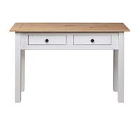 Blanc Table console - CLARENCE - Meuble couloir - Blanc 110x40x72 cm - Pin solide Gamme Panama CC332
