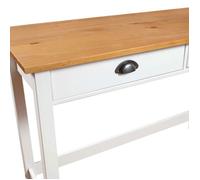 Blanc Table console - CLARENCE - Meuble couloir - Hill avec 2 tiroirs - 110x45x74 cm - Pin solide CC359