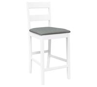 Blanc Tabourets de bar/de club avec coussins - (lot de 2) - Fauteuils Haut Bar pour Cuisine - blanc bois massif d'hévéa 749317