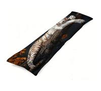 Blanc Taies d'oreiller 40x145 cm Tigre Oreiller de Corps Traversin 145cm, Doux Velour Pillow Case Soutien à la Grossesse et à la maternité pour dormeur Long sur Le côté Decoration Oreiller J0-856