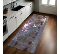Blanc Tapis de Cuisine Statue du Palais Pégase Lavable Doux Polyester 50 x 150 cm Tapis d’Entrée Absorbant Passage Couloir Facile à Nettoyer