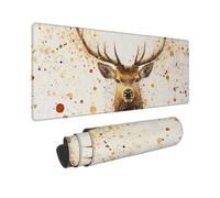 Blanc Tapis de Souris 700x400x3mm, Tapis Souris Cerf sous Main Bureau Gaming Accessoire, Mouse Pad Large AntidéRapant étanche sous Main Bureau à Bords Cousus pour Ordinateur, Cadeaux Homme WR-544