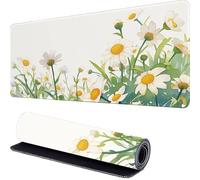 Blanc Tapis de Souris Gamer 1800 x 900 x 3mm Les Plantes Tapis Souris XXL Extended Mousepad Desk Mat avec Base en Caoutchouc Antidérapant, Mouse Pad pour Ordinateur, PC, Bureau, Maison r-12