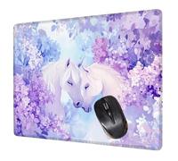 Blanc Tapis de Souris Gaming 34 x 28 cm, Tapis de Souris Cheval sous Main Bureau, avec Bords Cousus, Imperméable Antidérapant Mousepad, Vitesse et la précision Glissement Accessoires pour PC H0-10