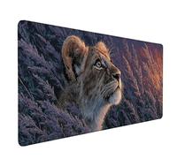 Blanc Tapis de Souris XXL 100 x 50 cm, Tapis Souris Lion sous Main Bureau avec Bords Cousus, Imperméable Mouse Pad Base en Caoutchouc Antidérapant Surface pour Gamer, PC, Cadeau Femme -lsy260317