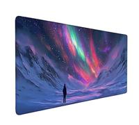 Blanc Tapis de Souris XXL 1000 x 500 mm, Tapis Souris Aurore sous Main Bureau avec 3MM Bords Cousus, Imperméable Mouse Pad Base en Caoutchouc Antidérapant Surface pour Gamer, PC, Cadeau -bby250980