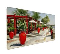 Blanc Tapis de Souris XXL 60 x 30 cm, Tapis Souris Paysage sous Main Bureau avec 3MM Bords Cousus, Imperméable Mouse Pad Base en Caoutchouc Antidérapant Surface pour Gamer, PC, Cadeau -bby25093C