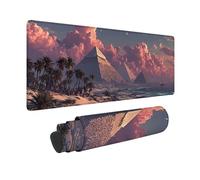 Blanc Tapis de Souris XXL 80x40cm, Tapis Souris Pyramide sous Main Bureau avec 3MM Bords Cousus, Imperméable Mouse Pad Base en Caoutchouc Antidérapant Surface pour Gamer, PC, Cadeau -hjw26015K