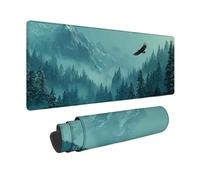 Blanc Tapis de Souris XXL 900 x 300mm, Tapis de Souris ForêT sous Main Bureau avec Bords Cousus, Imperméable Mouse Pad Base en Caoutchouc Antidérapant Surface pour Gamer, PC, Cadeau Femme -zjn25098C