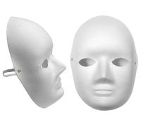 Blanc Uni Canne Fibre Masque Visage Biodégradable Déguisement Papier Mache Lot