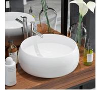 Blanc Vasque à poser(1 pcs）- JILLE'S®Lavabo ronde - Céramique Blanc 40x15cm MEU5675991513465