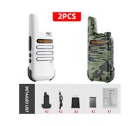 (Blanc-Vert) Mini Talkie-walkie Lot de 2 Talkies-walkies PMR 446 FRS Radio bidirectionnelle Communication