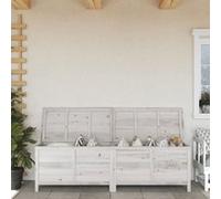 Blanc vidaxl salon de jardin bois massif Blanc G