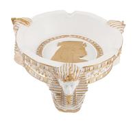 Blanche Cendrier Égyptien Décoratif en Résine pour Bureau et Table | Style Pharaonique Unique, Surface Lisse et Polie, Stabilité Fiable, Rangement Net des Cendres, Adapté aux Cigarettes