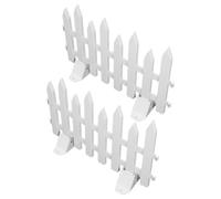 Blanche Clôture de Jardin à Piquets, en Plastique Bordure Décorative | Surface Lisse, Layout Reconfigurable, pour Massifs, Allées, Petits Espaces et Protection des Animaux