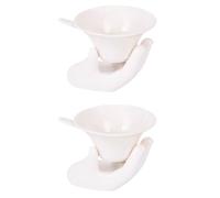 Blanche Passoire à Thé en Céramique 2 Ensembles | Infuseur Chinois, Forme Originale et Attrayante, Améliore le Goût, Usage Thé Maison, Finition Blanche