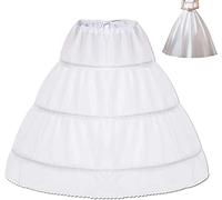 Blanche Princesse Jupe Enfants Sous-jupe Robe Demoiselle D'honneur Mariage Crinoline Jupon Robe De Cérémonie Princesse Robe De Mariée Crinoline Jupon Robe De Bal 3 Cerceaux