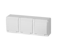 Triple prise étanche à l'air avec/u 16A IP44 blanc HERMES 0323-02