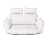 Blanche Suspendu Hamac Chaise Coussins; Double Cushions; Oreiller avec Dossier, Imperméable Siège de Chaise Rembourrage pour Patio Jardin, Balançoire Panier Suspendu Coussin de Siege White [114]