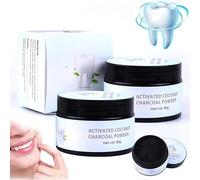 Blanchiment des dents Amore Paris,poudre de blanchiment des dents à la noix de coco activée, poudre de charbon actif, dissolvant efficace des taches de café (2 pièces)