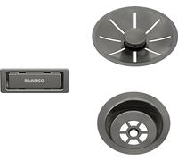 BLANCO 206900 AB-u. Überlaufset Kit de vidange et de trop-Plein, Acier foncé satiné, Einzelbecken