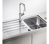 Blanco 45 s-if évier 523031 86 x 50 cm, Inox , réversible, vidange à télécommande avec commande rotative