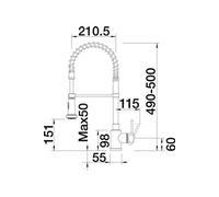 Blanco - 514247 - Blancomaster S - Semi-profi - Mitigeur Haute Pression Avec Douchette Flexible - Inox