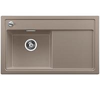 BLANCO 519228 Zenar 45 S Silgranit PuraDur Évier de Cuisine avec Planche à découper en Bois et bac à Gauche, Tartufo, 45 cm Unterschrank-Becken Links