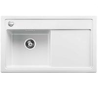 BLANCO 519265 Zenar 45 S Silgranit PuraDur Évier de Cuisine avec Plateau en Verre Blanc Bac Gauche, 45 cm Unterschrank-Becken Links
