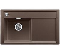 BLANCO 519270 Zenar 45 S Silgranit PuraDur Évier de Cuisine avec Planche à découper en Verre et bac à Gauche, Café, 45 cm Unterschrank-Becken Links