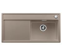 BLANCO 519279 Zenar XL 6 S Silgranit PuraDur Évier de Cuisine avec Planche à découper en Verre et bac à Droite, Tartufo, 60 cm Unterschrank-Becken rechts