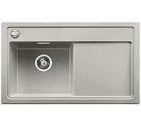 BLANCO 520615 Zenar 45 S Silgranit PuraDur Évier de Cuisine avec Planche à découper en Verre Gris Perle, 45 cm Unterschrank-Becken Links