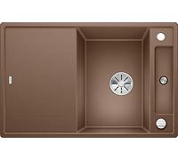 BLANCO 523191 Axia III 45 S Silgranit PuraDur Planche à découper réversible en verre avec plateau en verre Marron 45 cm
