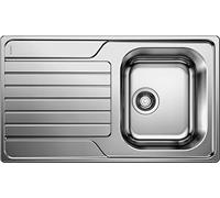 Blanco Évier de cuisine Dinas 45 S 86×50 cm 1 cuve égouttoir réversible acier inoxydable brossé