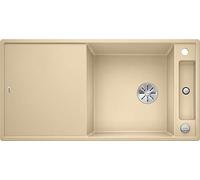 BLANCO 523506 Axia III XL 6 S 6 S SILGRANIT PuraDur Évier avec télécommande d'écoulement, en bois + Planche à Découper Réversible, champagne