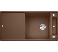 BLANCO 523508 Axia III XL 6 S 6 S SILGRANIT PuraDur avec télécommande, d'écoulement en bois + Planche à Découper Réversible, Muscade