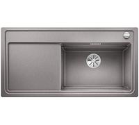BLANCO 524068 Steamer Plus Zenar XL 6 S Silgranit PuraDur Cuiseur vapeur avec contrôle de vidange avec planche à découper en verre Cymbale droite Aluminium métallique 60 cm Unterschrank-Becken rechts