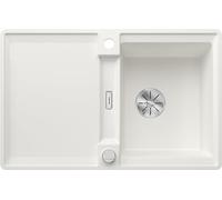 BLANCO ADIRA 45 S-F Évier en granit blanc en silgranit blanc, type de montage : affleurant, réversible, pour armoires inférieures de 45 cm de large, grand bassin, surface facile à nettoyer, 77 x 49 x