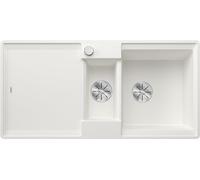 BLANCO ADIRA 6 S-F, SILGRANIT blanc, type d'encastrement : affleurant, réversible, avec commande d'évacuation, avec accessoires, grand bac et surface facile à nettoyer