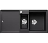 BLANCO ADIRA 6 S-F, SILGRANIT Noir, Type d'encastrement : affleurant, réversible, avec commande d'évacuation, avec accessoires, grand bac et surface facile à nettoyer